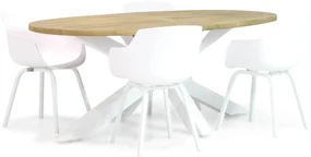 Tuinset 4 personen 200 cm Aluminium Wit Lifestyle Garden Furniture Salina/Bradford