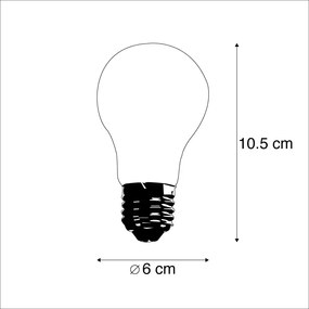 Set van 5 E27 LED filament lampen A60 mat glas 4W 450 lm 2700K