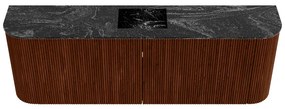 Mondiaz Joya DLux 125cm toiletmeubel ronding links/rechts ruby met wastafel faye midden zonder kraangat lava