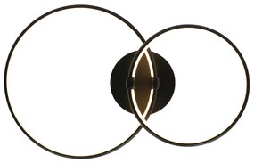 Design plafondlamp zwart incl. LED 3-staps dimbaar 2-lichts - Joaniqa