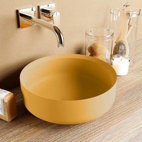 Mondiaz Coss Solid Surface waskom 36cm ocher