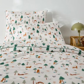 Kinderdekbedovertrek, flanel, dierenprint, GRIZZLY