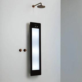 Sunshower Round Plus Medium Black infraroodlamp en UV 33x140x10cm opbouw