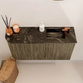 Mondiaz Joya DLux 80cm toiletmeubel ronding links dusk met wastafel faye rechts 1 kraangat lava