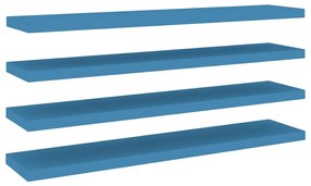 vidaXL Wandschappen zwevend 4 st 120x23,5x3,8 cm MDF blauw