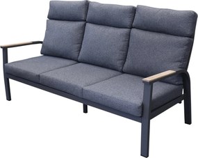 Kota 3-zitsbank antraciet aluminium