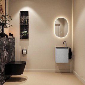 Mondiaz Ture DLux toiletmeubel 40cm plata met wastafel lava links met kraangat