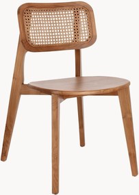 Loungestoelen van teakhout met Weens vlechtwerk, 2-delig