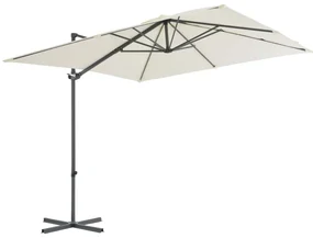 vidaXL Parasol met draagbare voet zandkleurig
