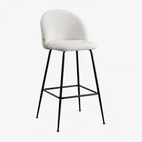 Kana Design Hoge Kruk In Schapenvacht White & ↑75 Cm & Zwart - Sklum
