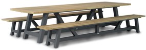 Picknick Set 8 personen 330 cm Aluminium/teak Old teak greywash Lifestyle Garden Furniture Trente/Trente