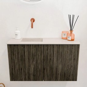 Mondiaz Joya DLux 70cm toiletmeubel shadow met wastafel faye links zonder kraangat meli