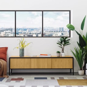 Kave Home Nadyria Tv-meubel Retro Eiken - 180x43x50cm.