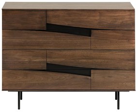 Kave Home Cutt Walnoothouten Ladekast - 120x40x91cm.