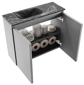 Mondiaz Ture DLux toiletmeubel 60cm plata met wastafel lava links zonder kraangat