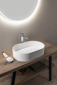 Sapho Thin ovale waskom solid surface 55x35cm wit mat