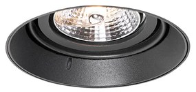 Set van 6 Moderne inbouwspot zwart GU10 AR70 rond trimless - Oneon