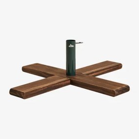 [*] Kerstboomstandaard Van Grenenhout En Ijzer Beluvo Donker Hout - Sklum