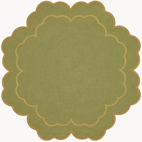 Bloemvormige placemat Íris met randborduurwerk