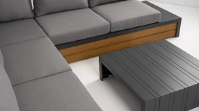 DATHO OUTDOOR Hoek Loungeset - Ibiza - Aluminium - Zwart Lichtgrijs - Datho Outdoor