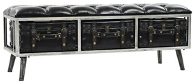 vidaXL Opslagbank 110 cm kunstleer zwart