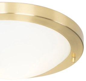 Buitenlamp Moderne plafonnière goud 31 cm IP44 - Yuma Modern E27 IP44 Buitenverlichting rond