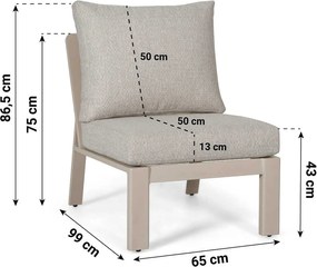 Hoek loungeset 6 personen Aluminium Zand/Beige  Lifestyle Garden Furniture Melone