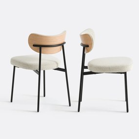 Set van 2 stoelen met structuurstof, Albane