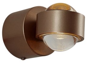 Badkamer Design wandlamp donker brons incl. LED IP44 - Lens Design IP44 rond Lamp