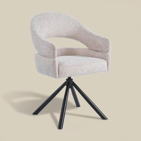 Eetkamerstoel Met Open Rug Beige Zwart