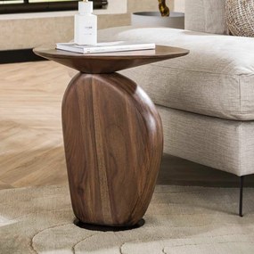 Design Bijzettafel Bruin Hout - 45 X 36cm.