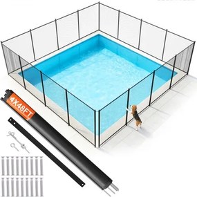 VEVOR zwembadhek, 1,21 x 14,63 m, verwijderbaar kindveilig zwembadhek, eenvoudige doe-het-zelf installatie, zwembadhek, 340 g Teslin PVC zwembadheknet, beschermt kinderen en huisdieren