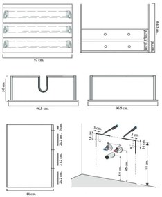 Sanicare Q6 badkamermeubel met 3 laden 100 cm antraciet