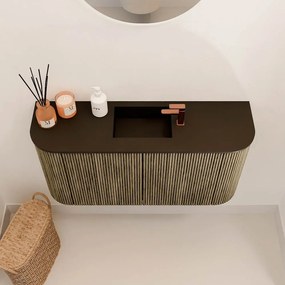Mondiaz Joya 85cm toiletmeubel ronding links/rechts dusk met wastafel faye midden 1 kraangat urban
