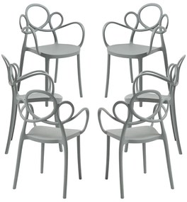 Pack 6 Sky Stoel met Armleuningen