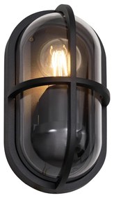 Buiten wandlamp zwart ovaal IP65 - Target Industriele / Industrie / Industrial E27 IP65 Buitenverlichting