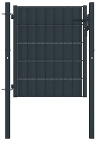 vidaXL Poort 100x101 cm PVC en staal antracietkleurig