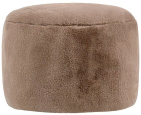 Icon Milano Rabbit Faux Fur Round Footstool Bean Bag, Mocha Brown