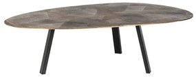 Richmond Interiors Tulum Salontafel Kiezelvorm Goud Geborsteld - 130 X 80cm.