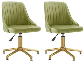 vidaXL Eetkamerstoelen draaibaar 2 st fluweel lichtgroen