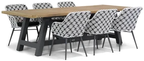 Tuinset 6 personen 260 cm Wicker Zwart Lifestyle Garden Furniture Crossway/Trente