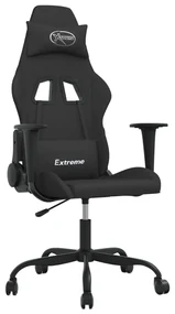 vidaXL Gamestoel draaibaar stof zwart