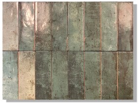 Hoogglans Handvorm Wandtegel 5x16 Cm Celebes Groen A461