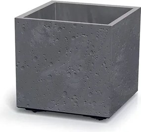 Prosperplast Sierra Square Beton Effect Plantenbak op wielen - Marengo - 38,5x38,5 cm