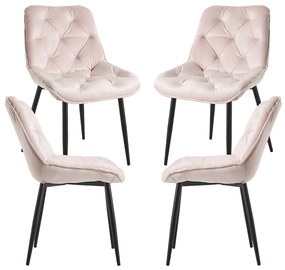 Set van 4 Miska fluwelen stoelen