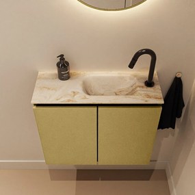 Mondiaz Ture DLux toiletmeubel 60cm oro met wastafel frappe rechts met kraangat