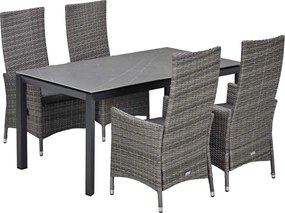 Garden Impressions Nice tuinset 5-delig - Skala tuintafel 160x90 cm