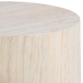 Ronde Salontafelset Beige Travertin Look