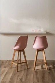 Nordic Hoge Kruk Met Kunstleren Kussen Roze – Hazelnoot & ↑65 Cm - Sklum
