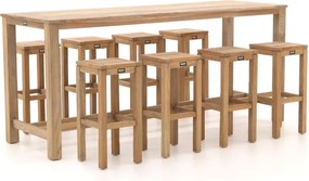 Barset ROUGH | 8 personen | Tuinset teakhout | 9-delig | Kees Smit Tuinmeubelen